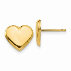 14k Heart Post Earrings