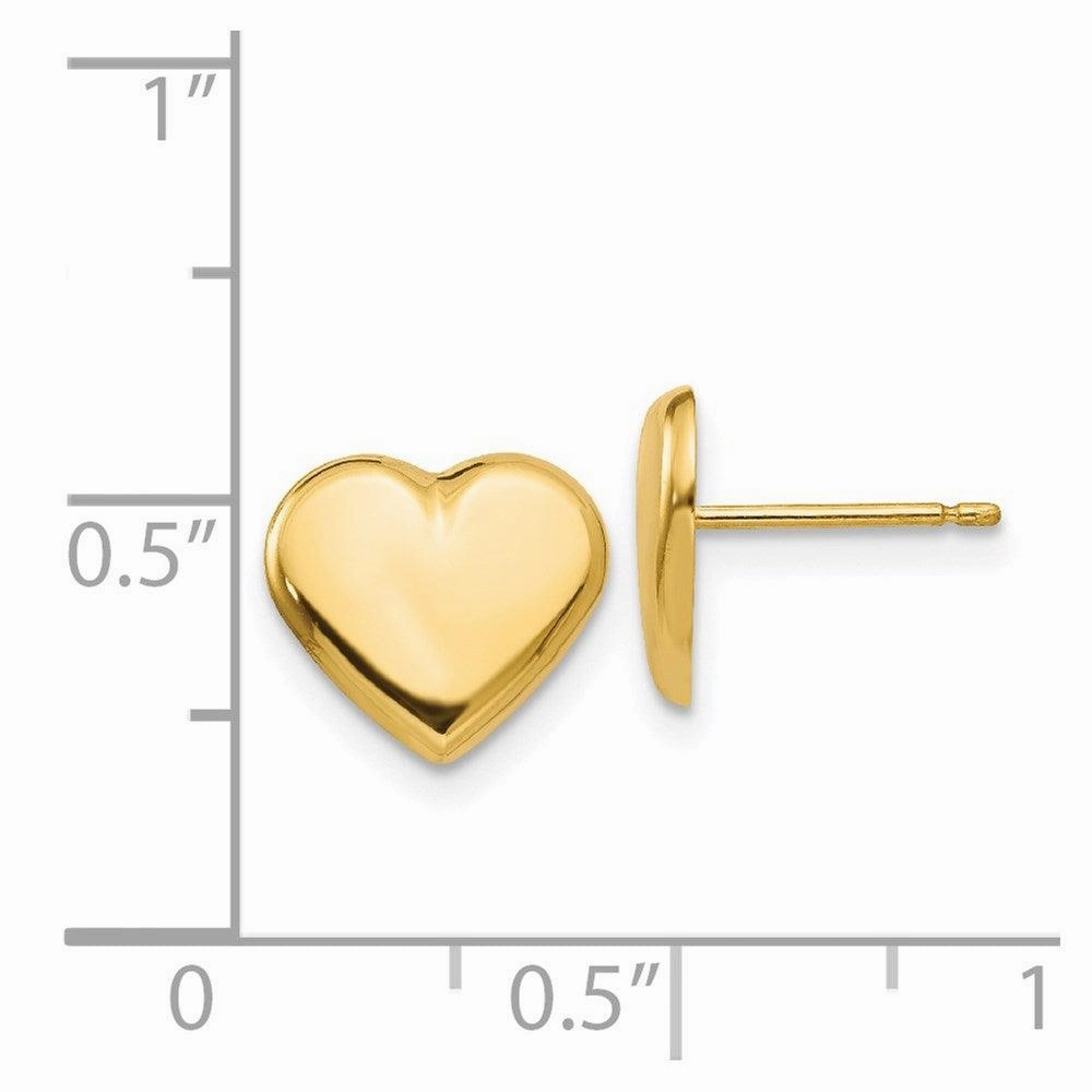 14k Heart Post Earrings