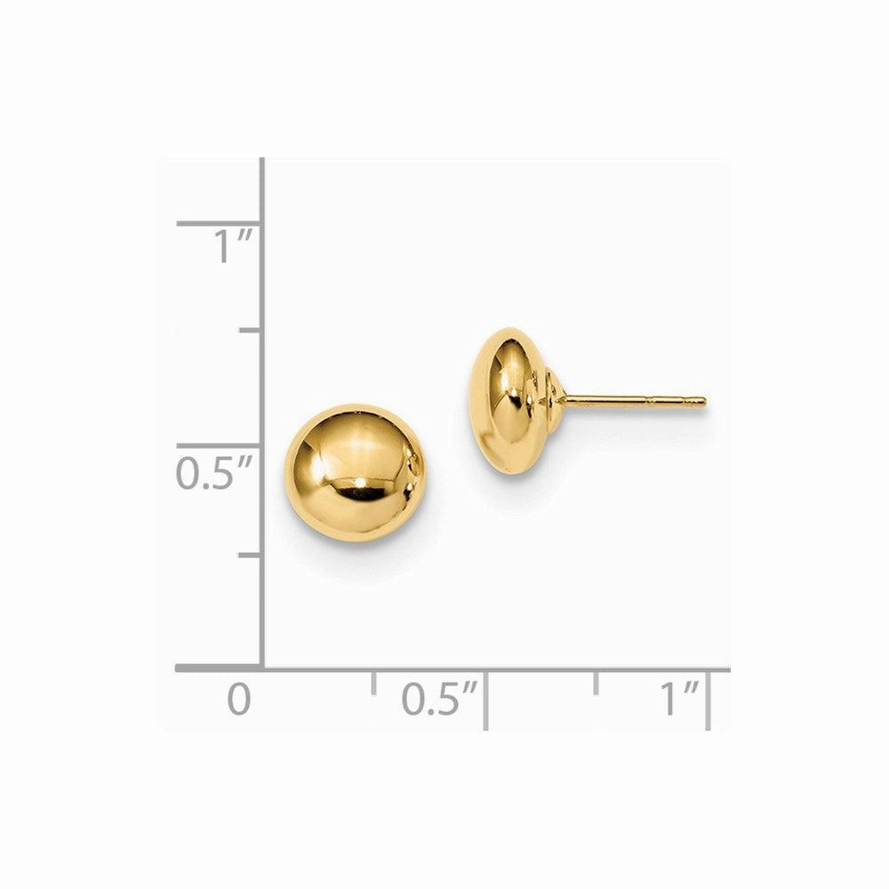 14k Polished Button Post Earrings