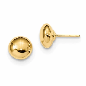 14k Polished Button Post Earrings