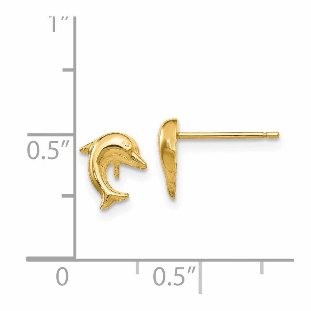 14k Small Dolphin Post Earrings