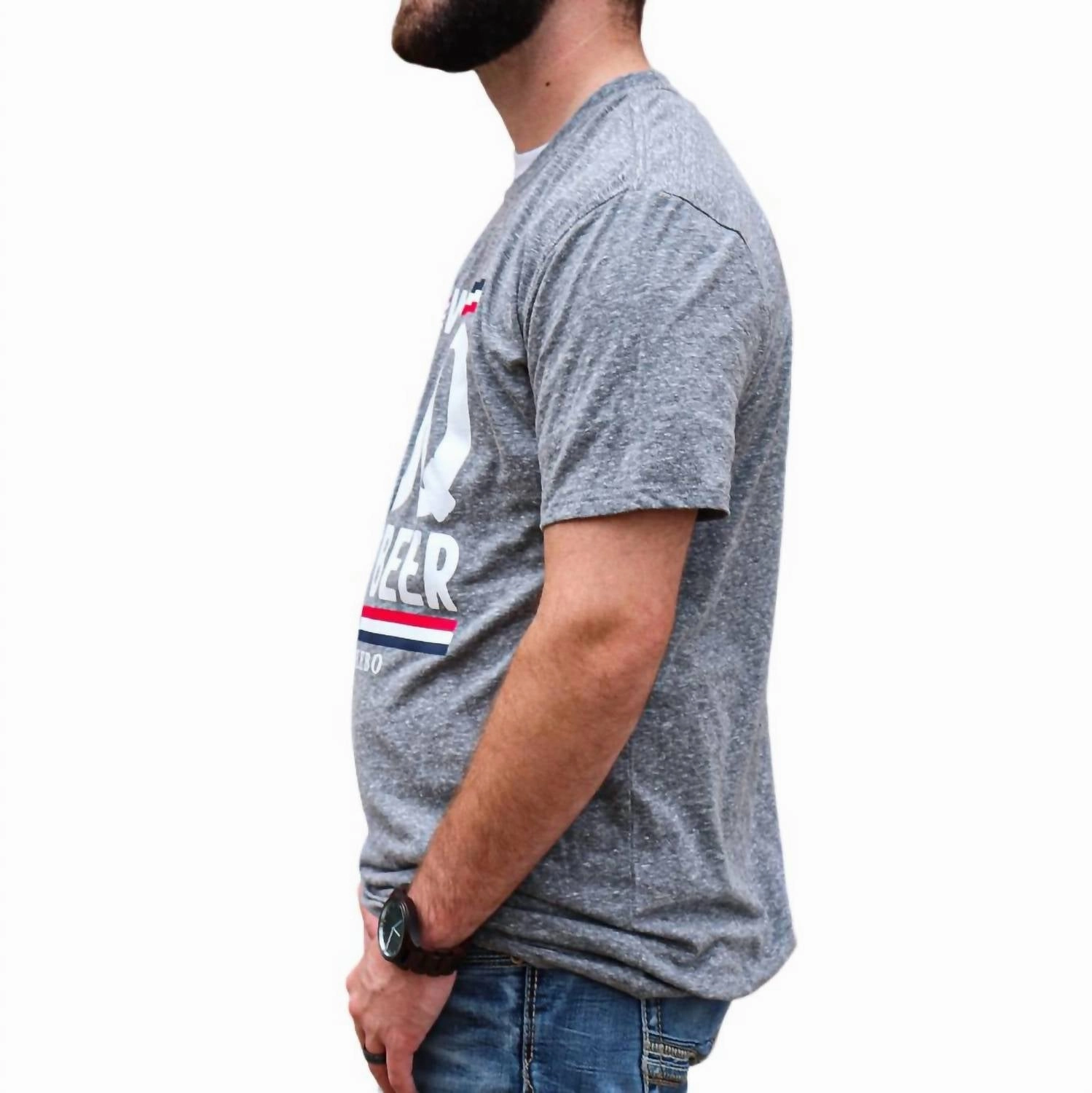 "will Bbq For Beer" Short Sleeve Tee In Heather Grey