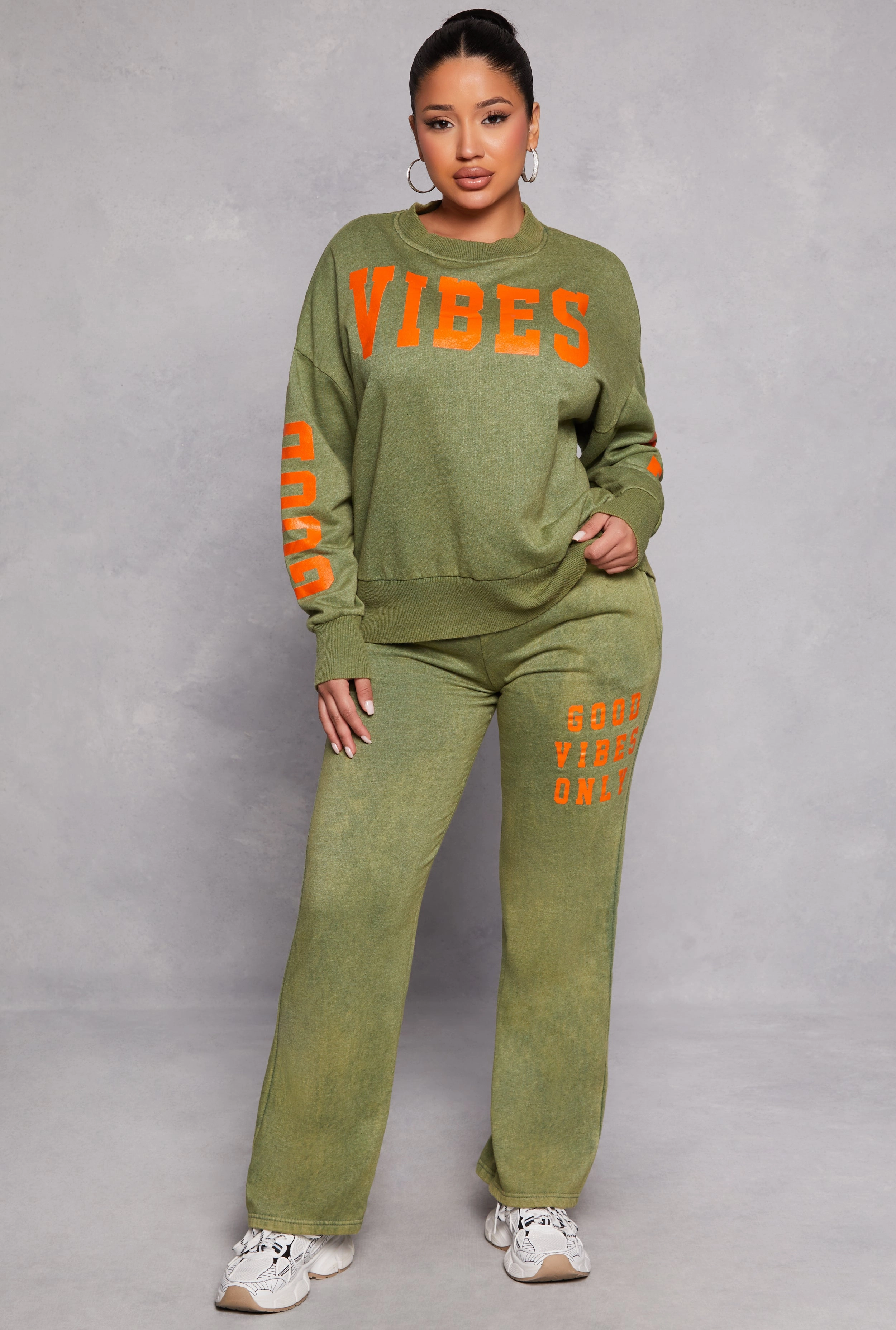 Acid Wash Good Vibes Only Sweatshirt
