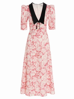 Alessandra Rich Floral Print Midi Dress