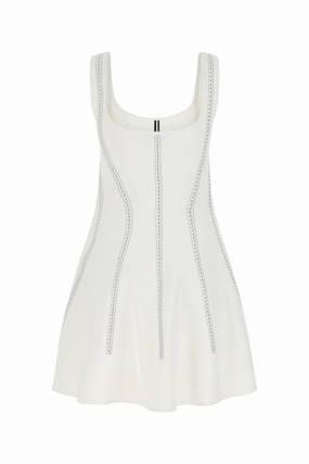 Alexander McQueen Sleeveless Contrast-Stitching Mini Dress