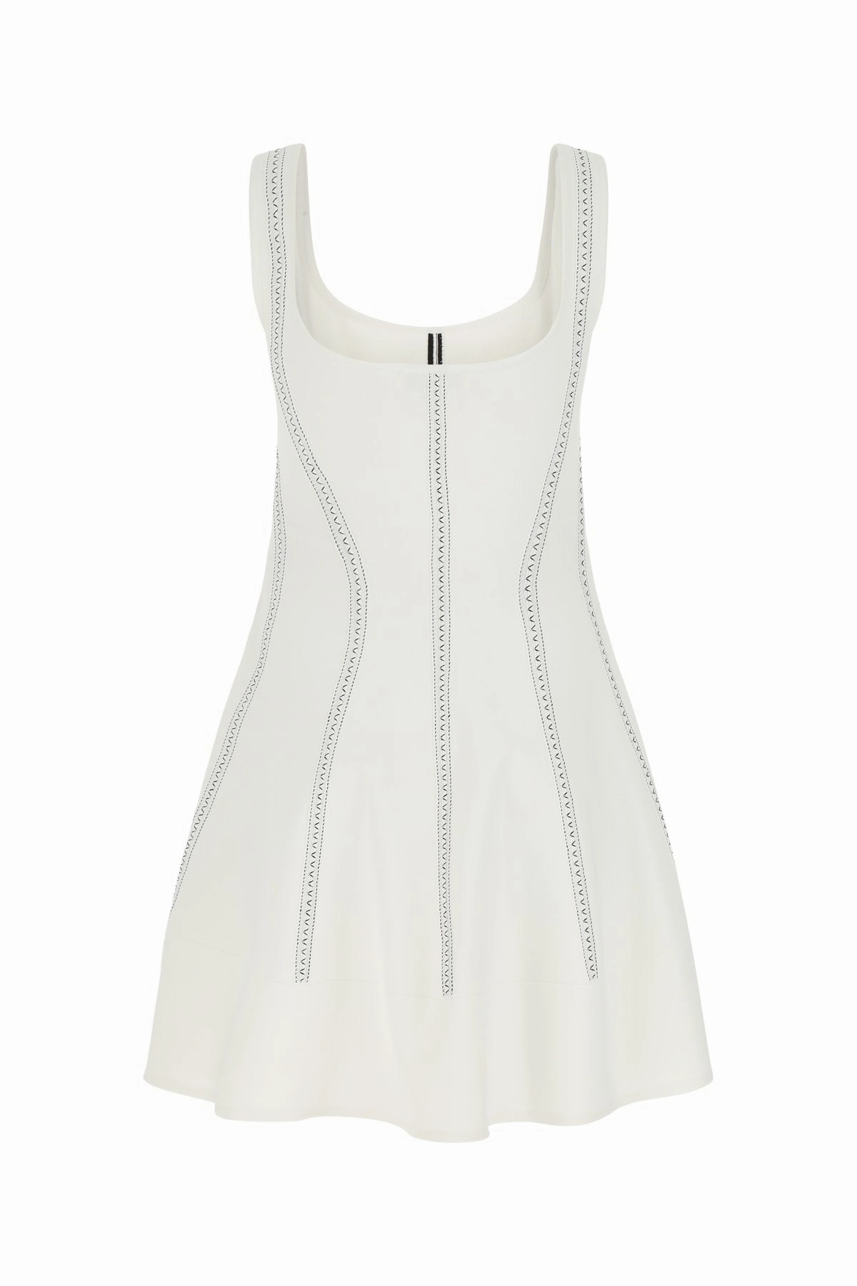 Alexander McQueen Sleeveless Contrast-Stitching Mini Dress