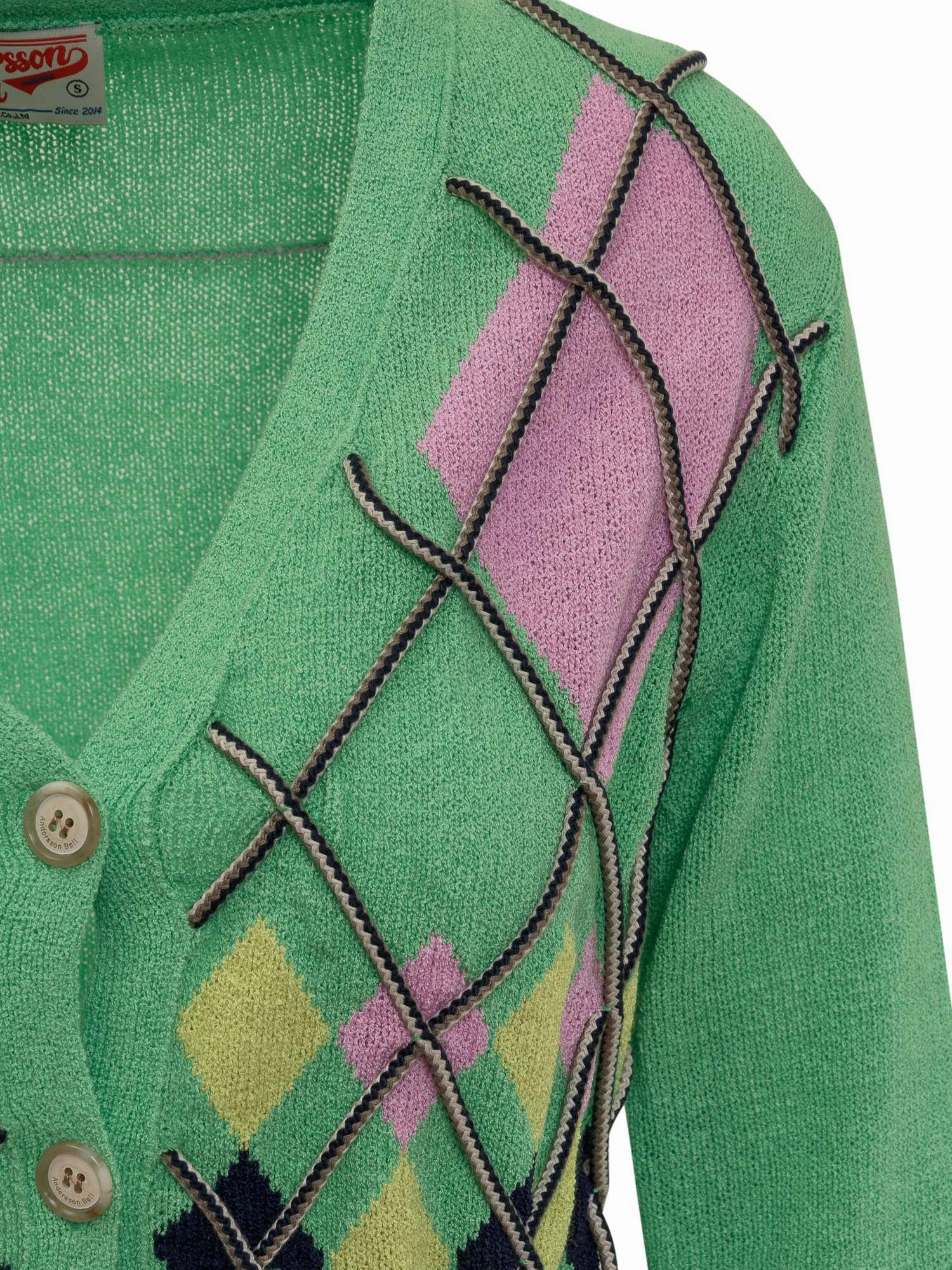 Andersson Bell Argyle V-Neck Long Sleeved Cardigan