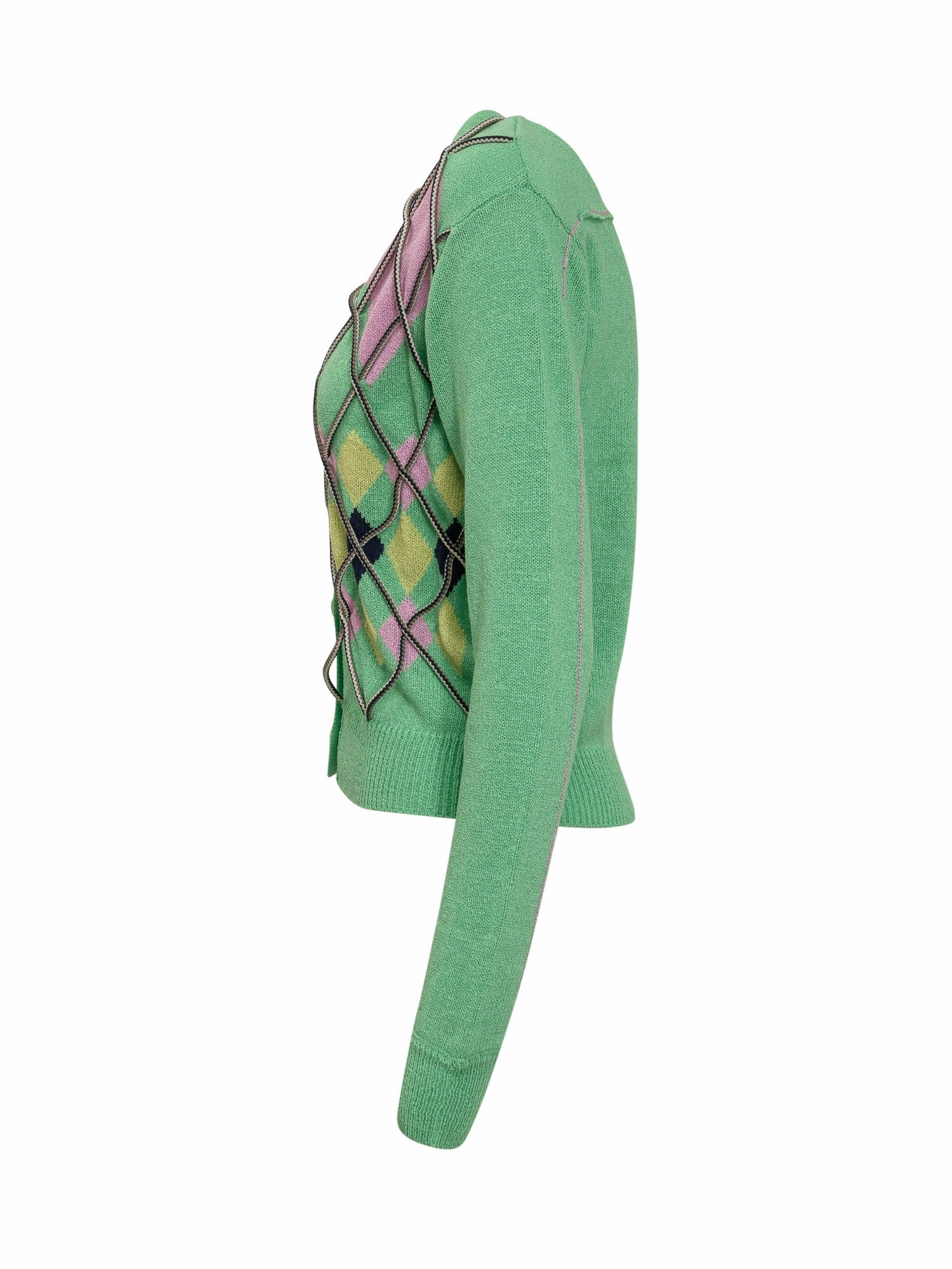 Andersson Bell Argyle V-Neck Long Sleeved Cardigan