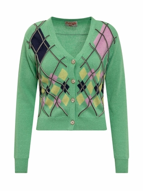 Andersson Bell Argyle V-Neck Long Sleeved Cardigan