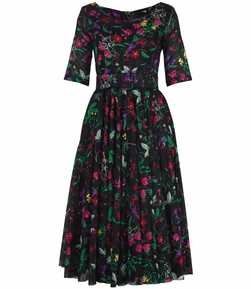 Aster Dress Black Midi Dress