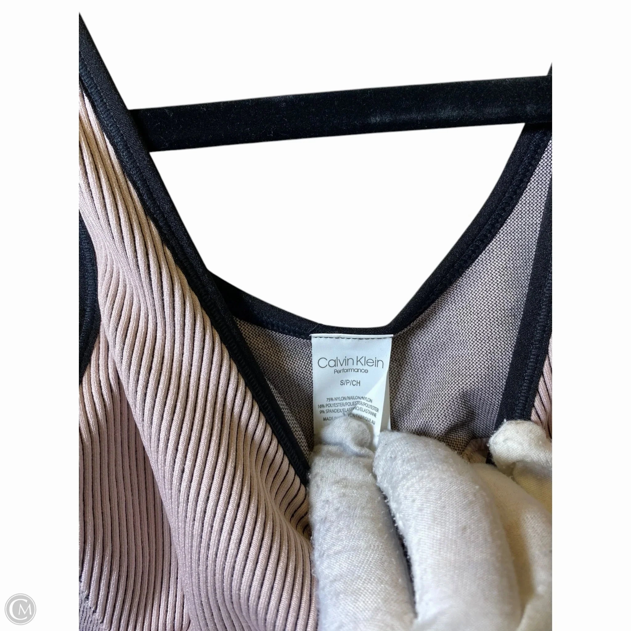 Athletic Bra By Calvin Klein In Black & Pink. Size: S