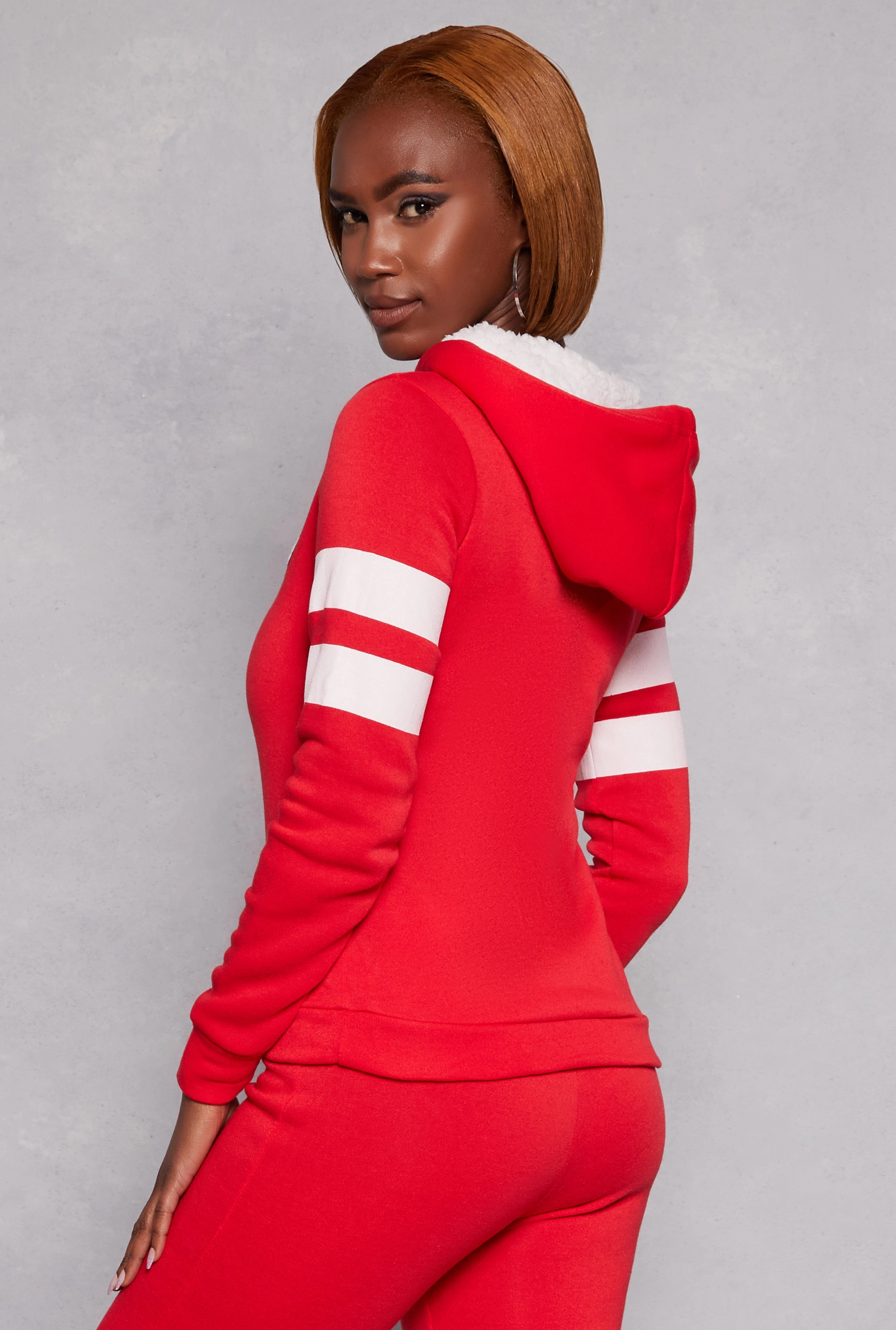 B Initial Varsity Striped Hoodie
