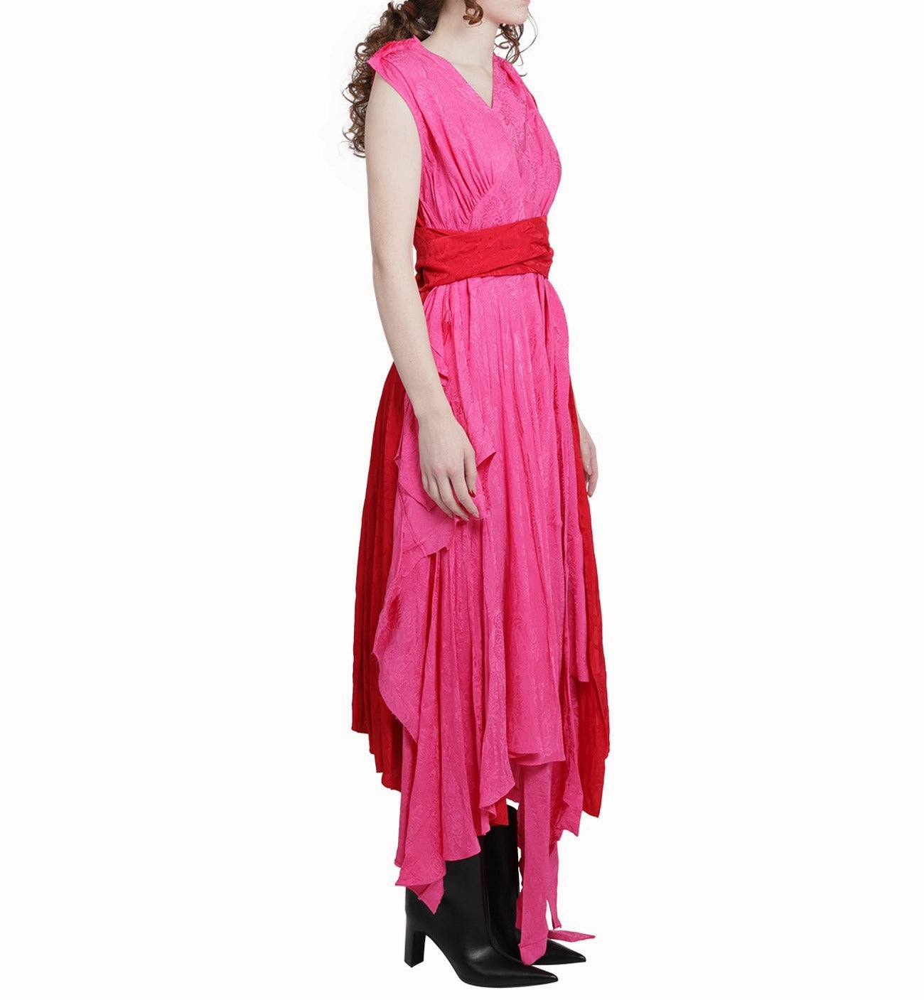 Balenciaga Jacquard Asymmetric Midi Dress