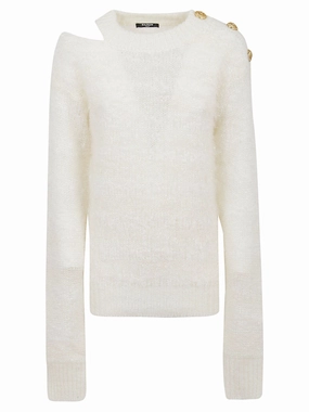 Balmain Cut-Out Long-Sleeved Jumper