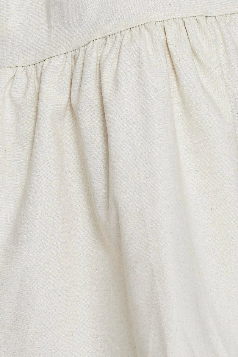 Beige A Line Dress Mini