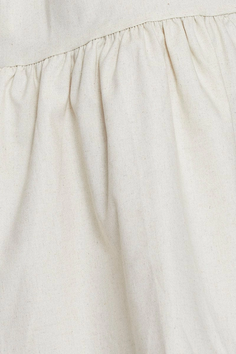 Beige A Line Dress Mini