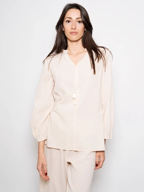 Beige Cotton Muslin Blouse