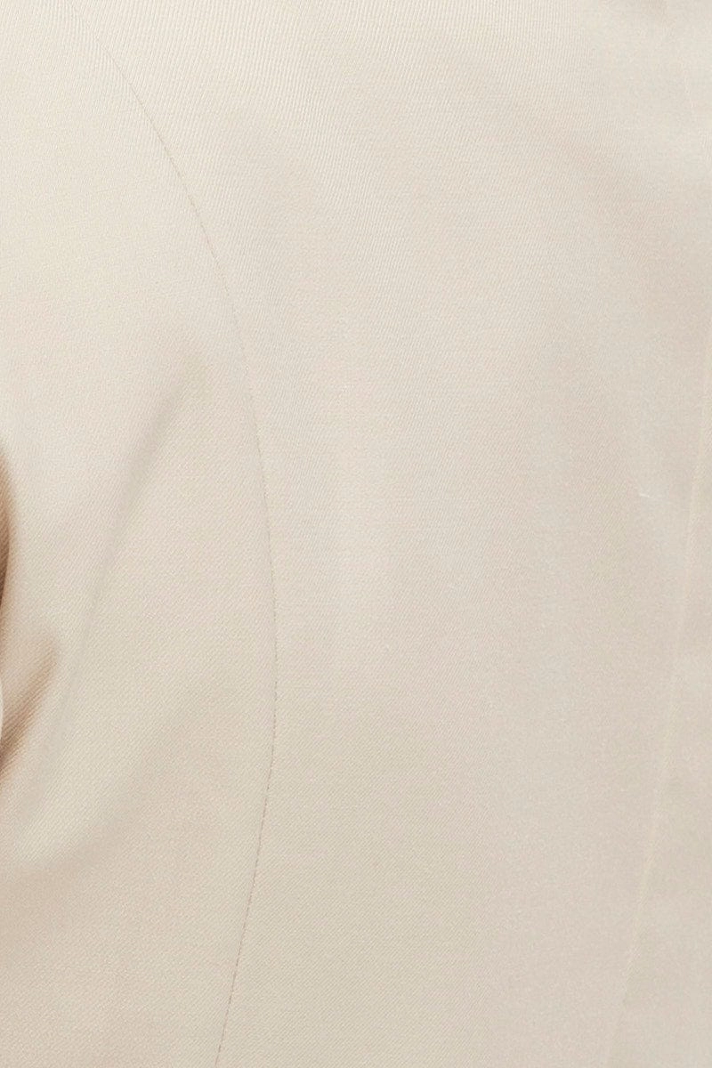 Beige Crop Jacket Long Sleeve