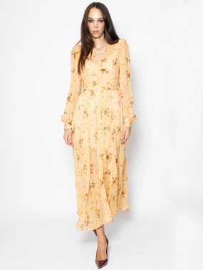 Beige Floral Shirt Dress