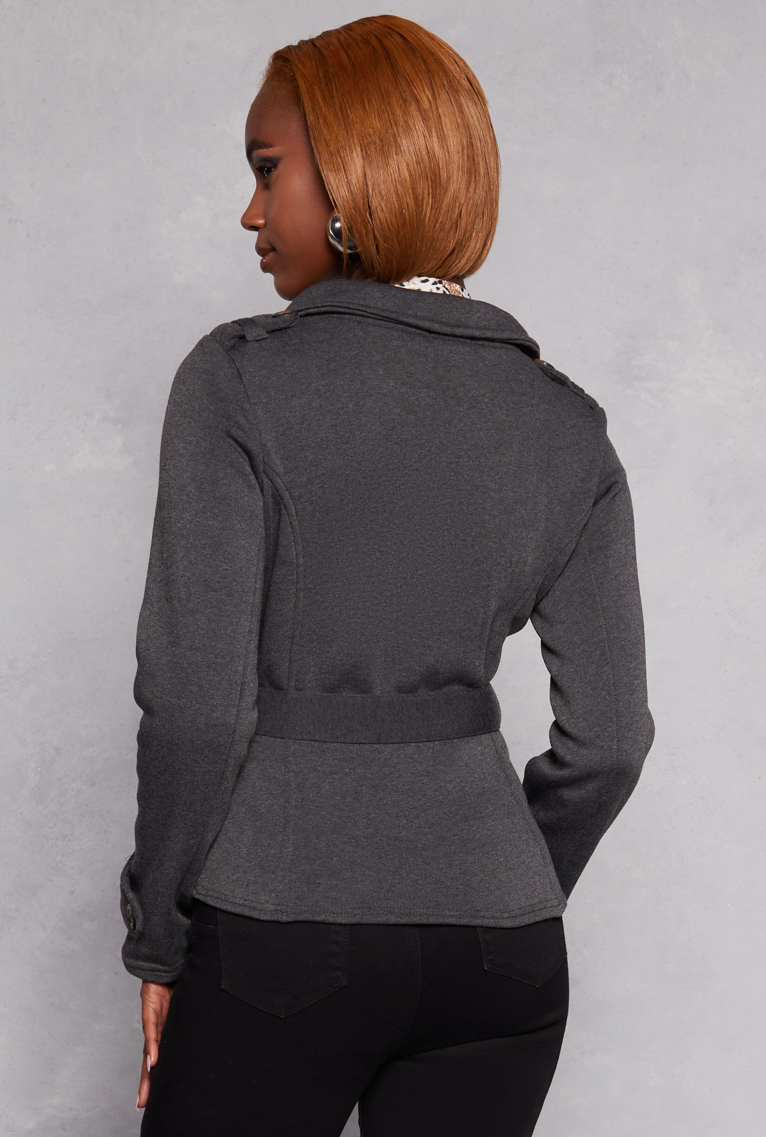 Belted Button Front Jacket