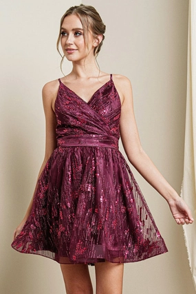 Beyond The Galaxy Dress in Sangria