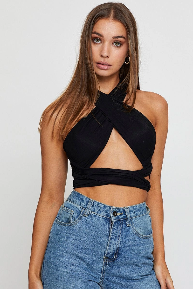 Black Crop Top Multi Way