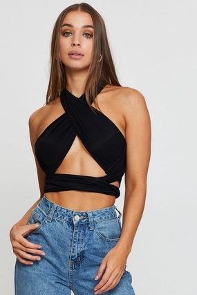 Black Crop Top Multi Way