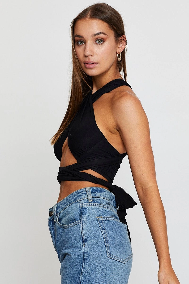 Black Crop Top Multi Way