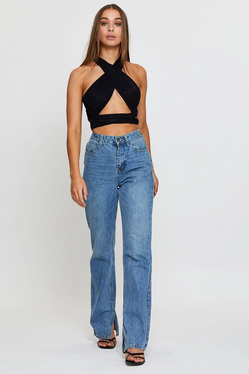 Black Crop Top Multi Way