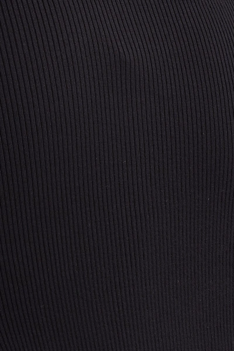 Black Keyhole Dress Sleeveless Midi Knit