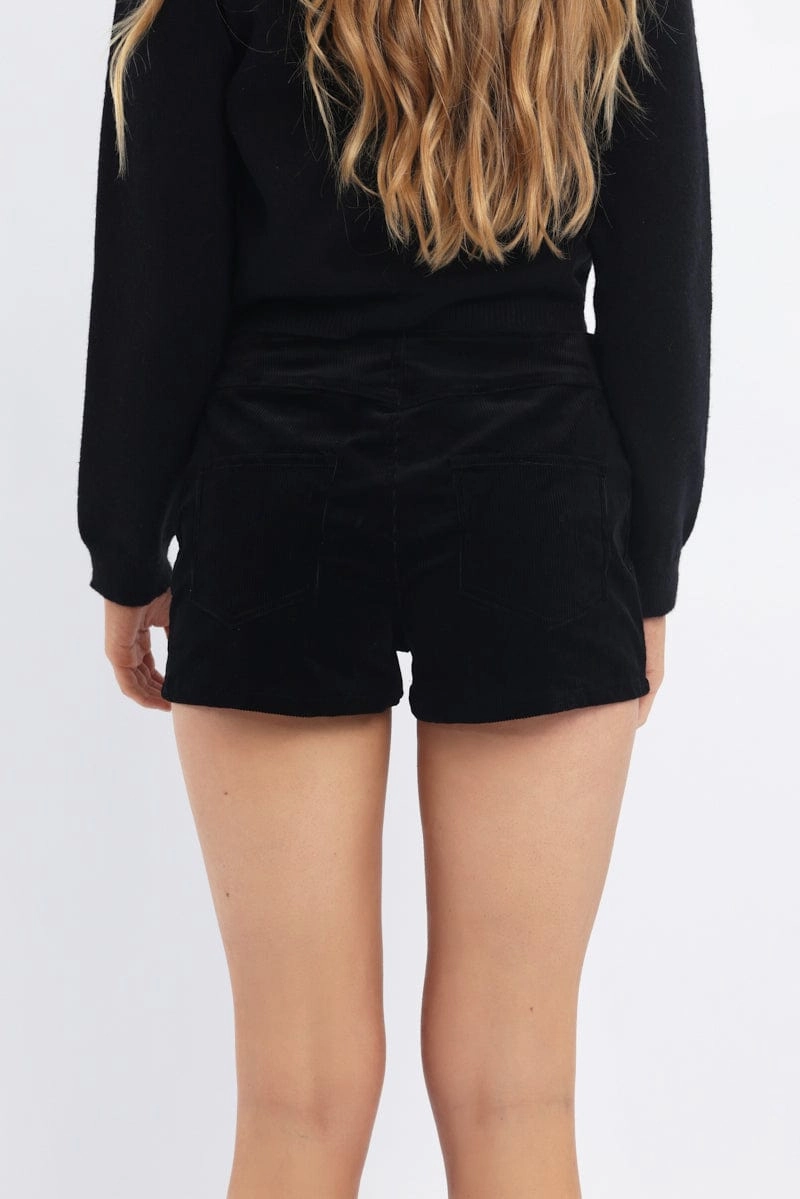 Black Low Rise Short Side Zipper