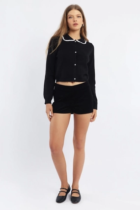 Black Low Rise Short Side Zipper