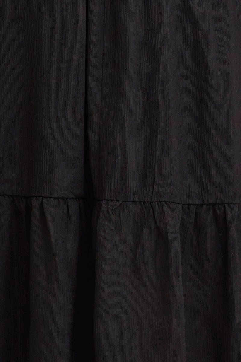 Black Maxi Dress Long Sleeve Square Neck