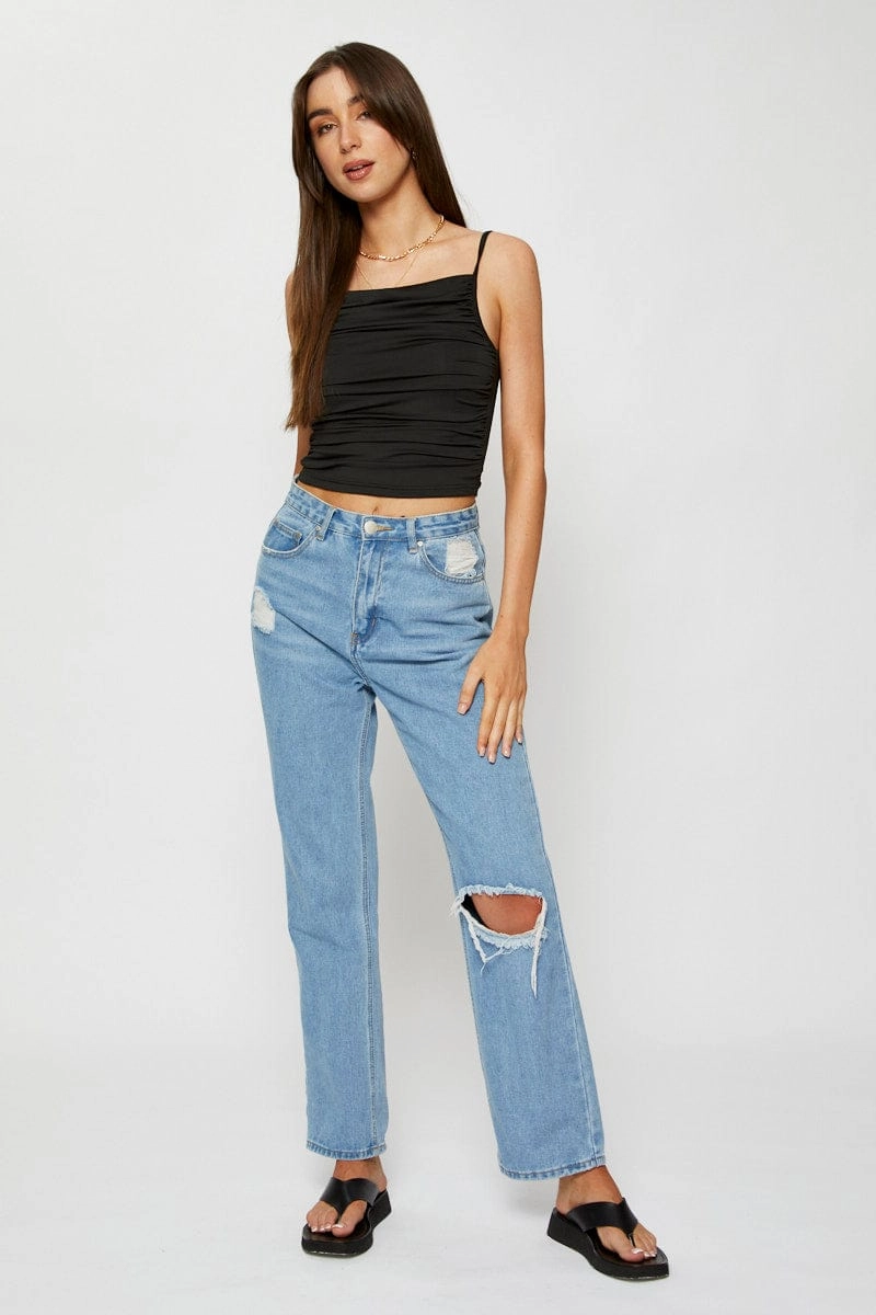 Black Ruched Top