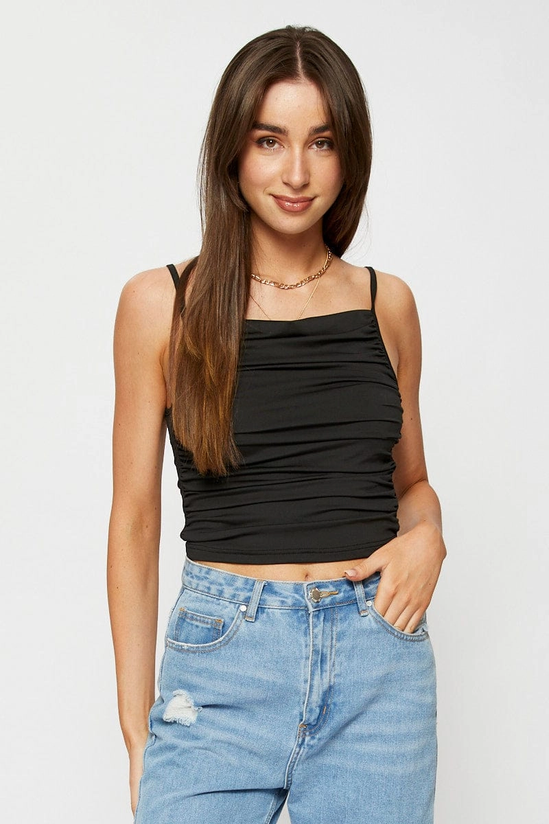 Black Ruched Top