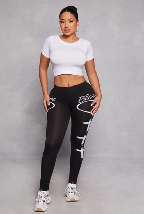 Blessed Cross Print Leggings