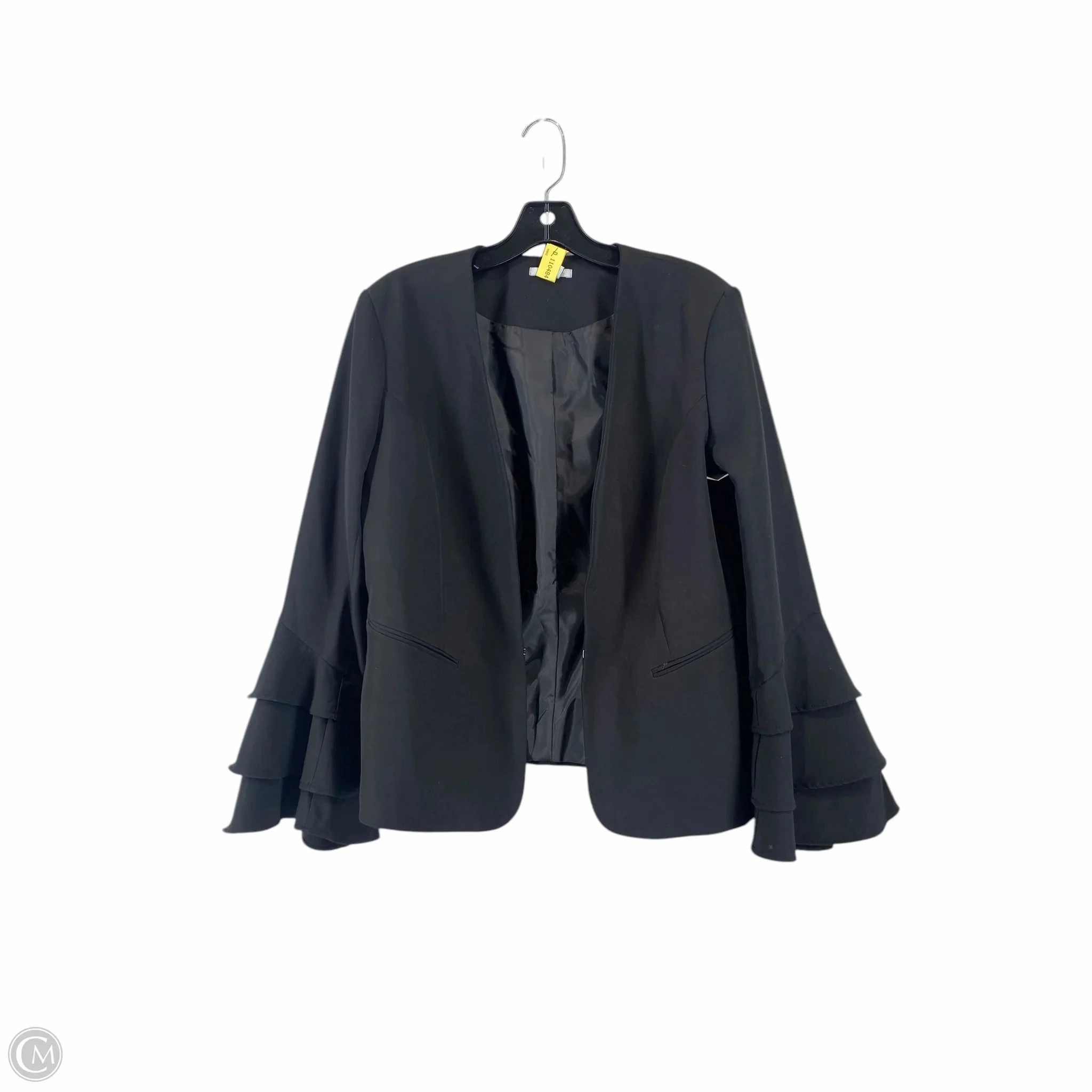 Blouse 3/4 Sleeve By Clothes Mentor In Black, Size: L