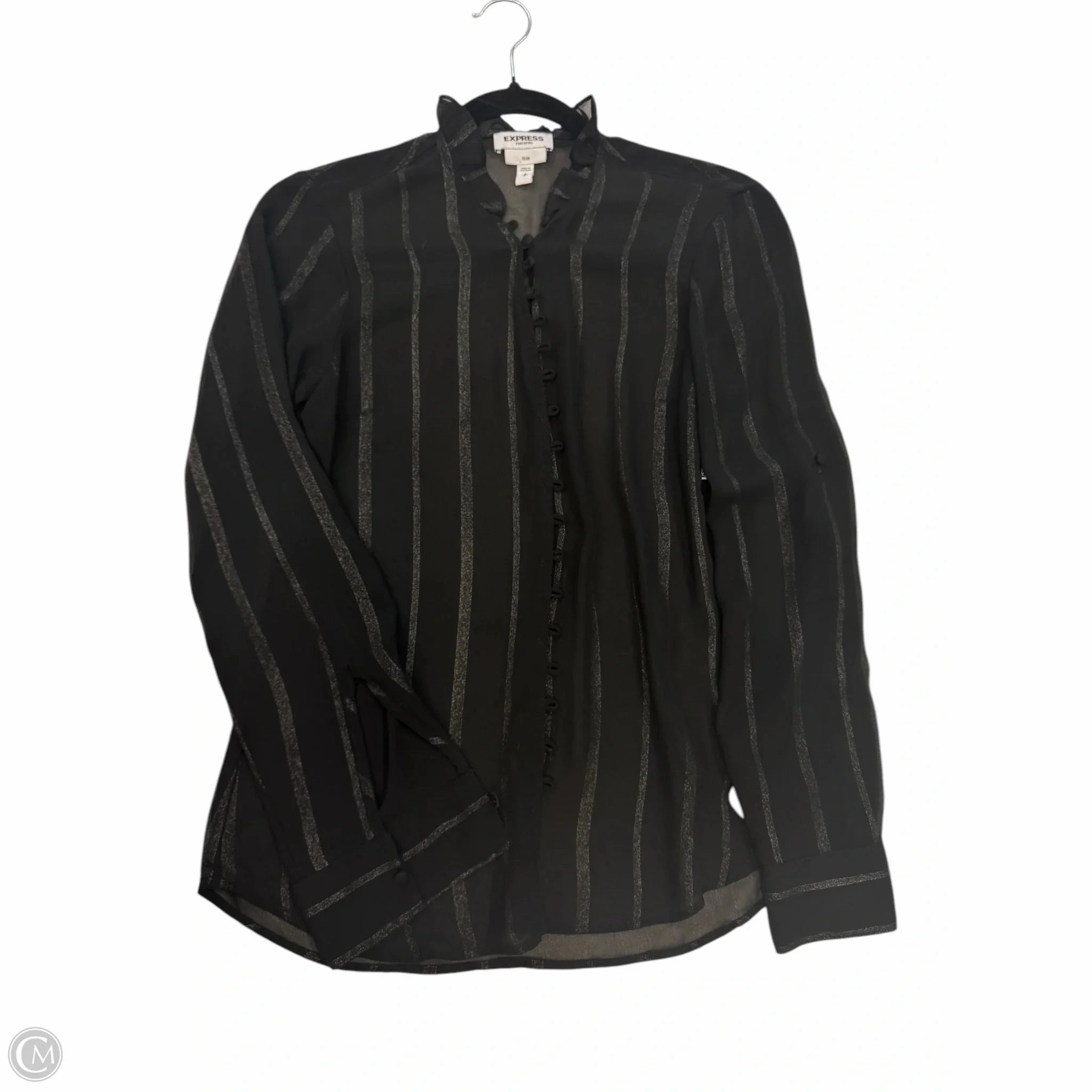 Blouse 3/4 Sleeve By Express In Black, Size: S