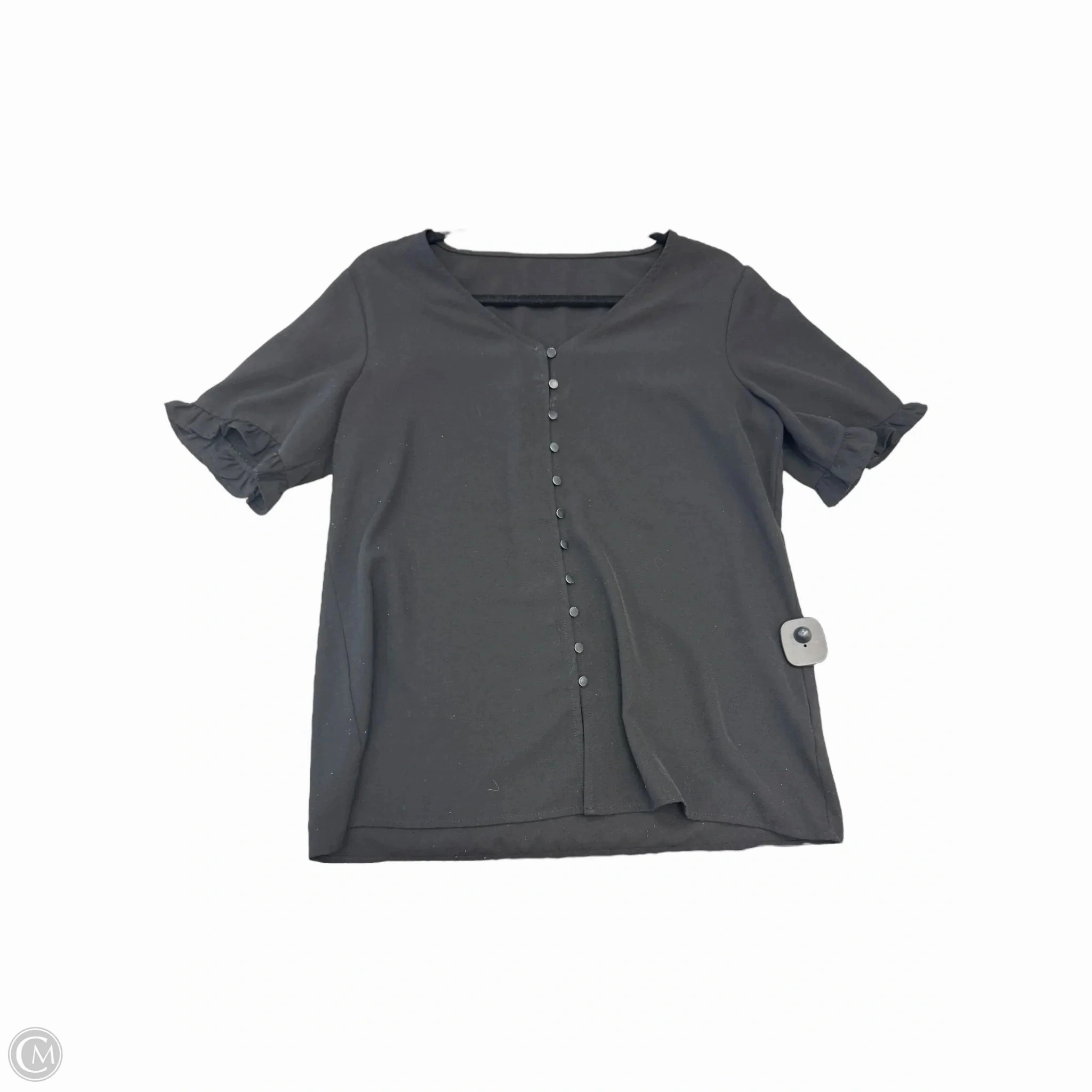 Blouse Short Sleeve By Clothes Mentor In Black, Size: M