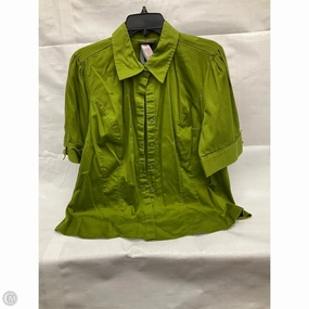 Blouse Short Sleeve By Lane Bryant In Green, Size: Xl