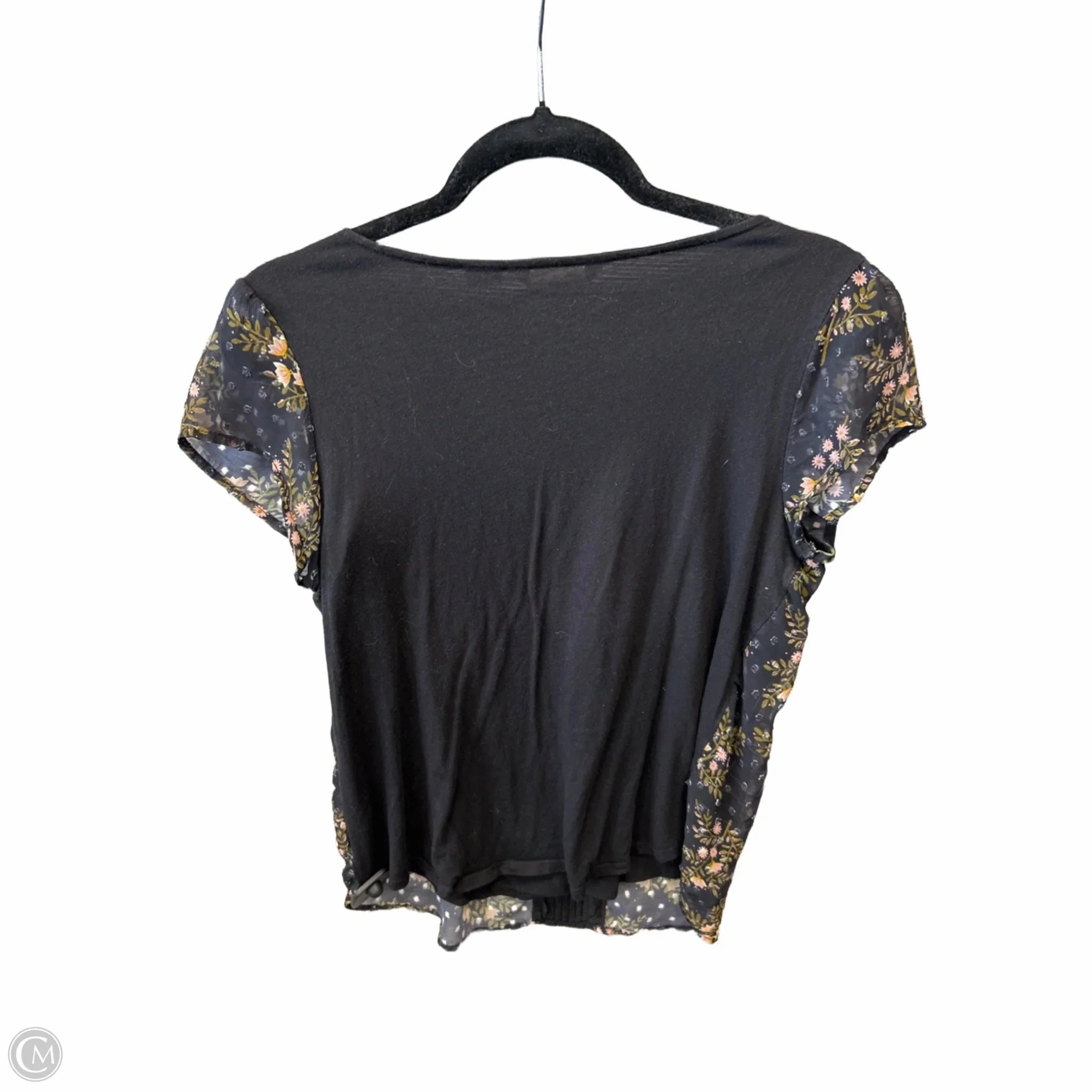 Blouse Short Sleeve By Lc Lauren Conrad In Black, Size: L