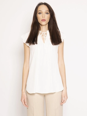 Blouse with White Ruffle