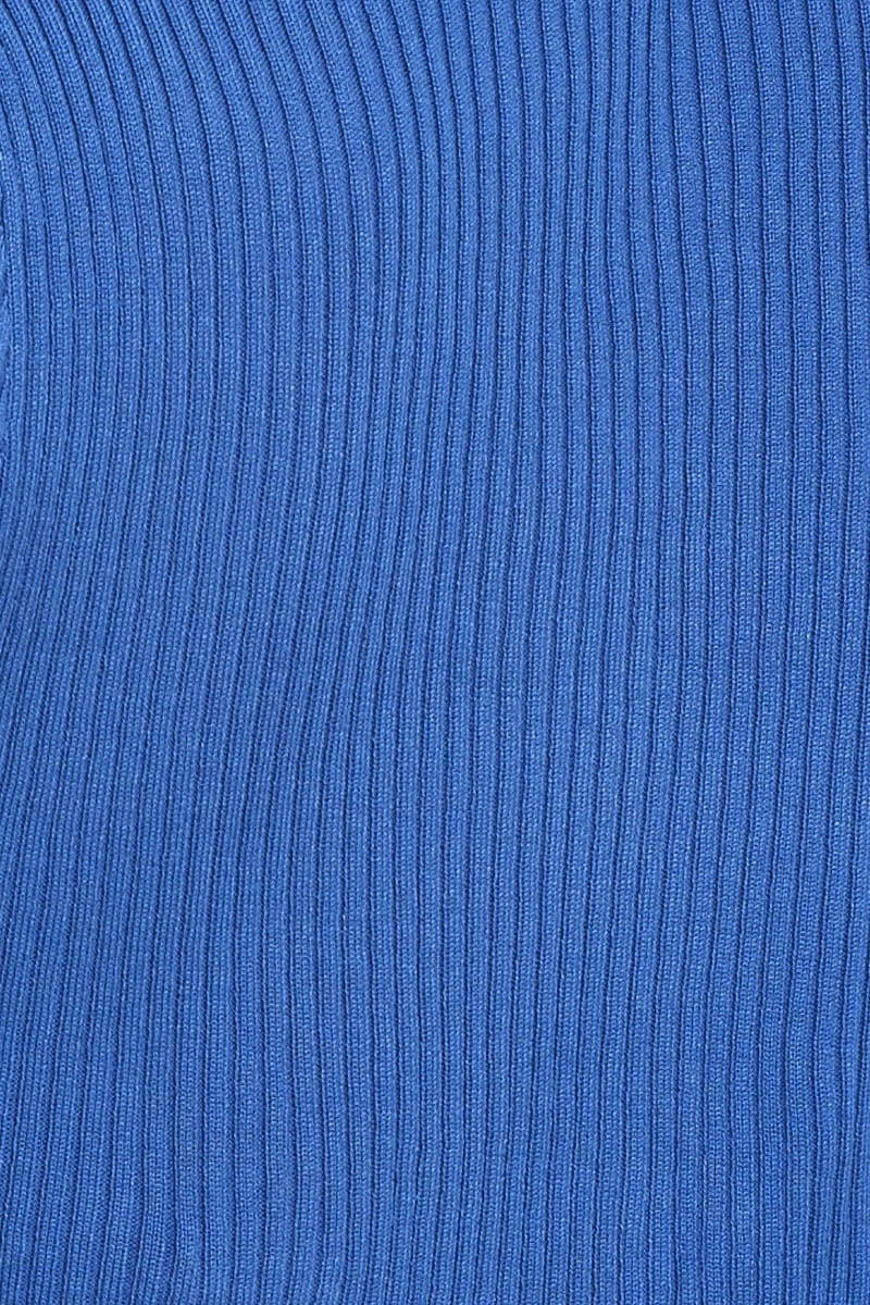 Blue Knit Cardigan Short Sleeve