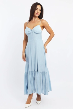Blue Maxi Dress Tiered