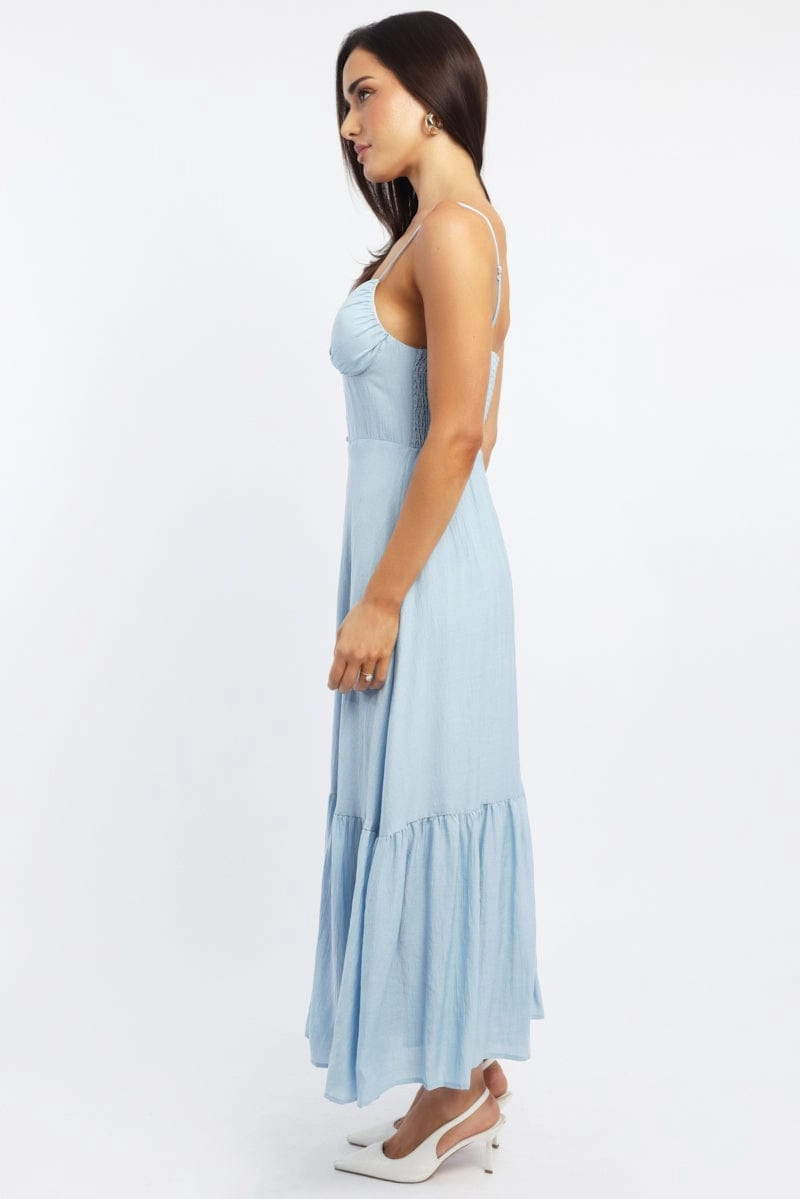 Blue Maxi Dress Tiered