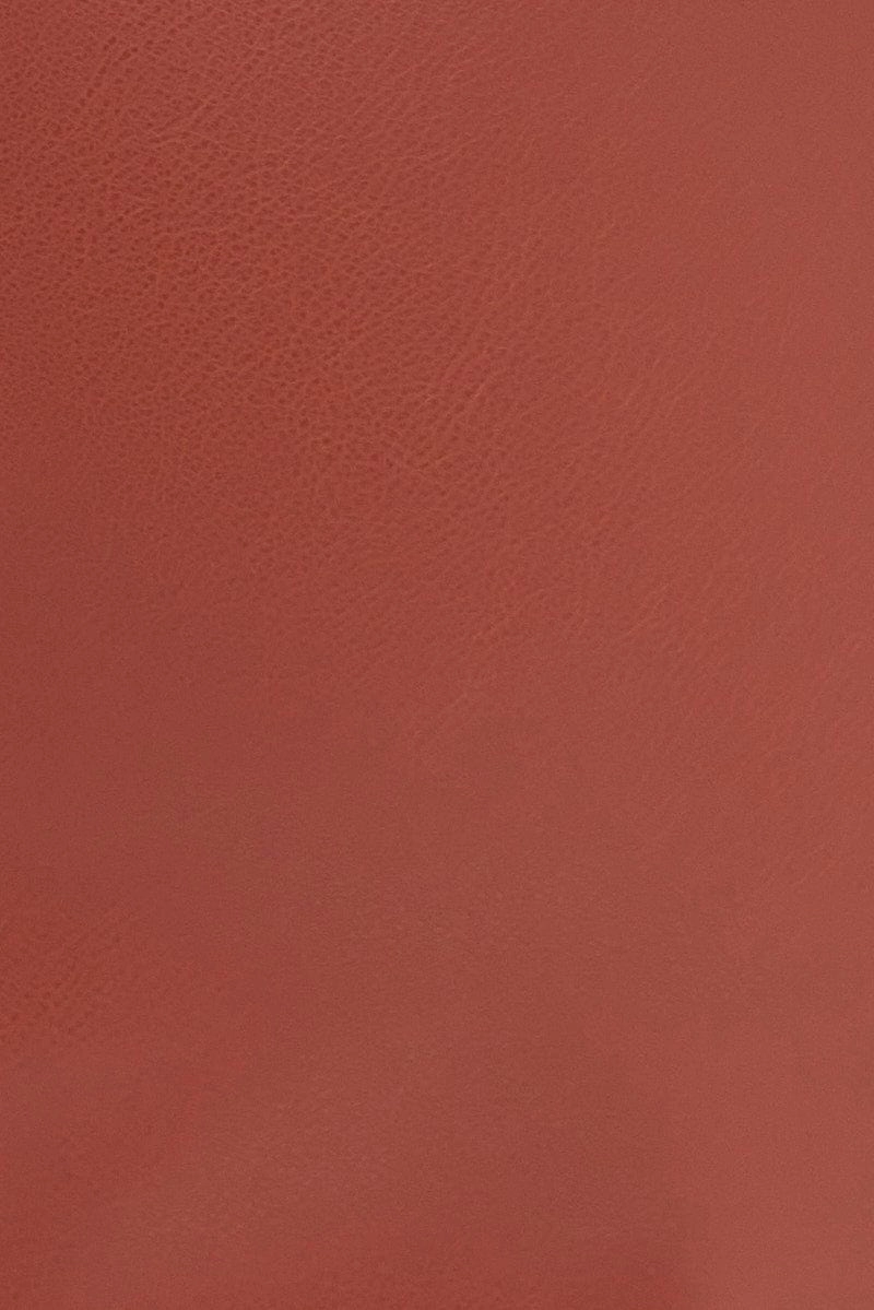 Brown PU Mini Skirt Slit Mid rise