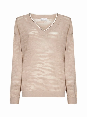 Brunello Cucinelli Striped Long Sleeved Jumper
