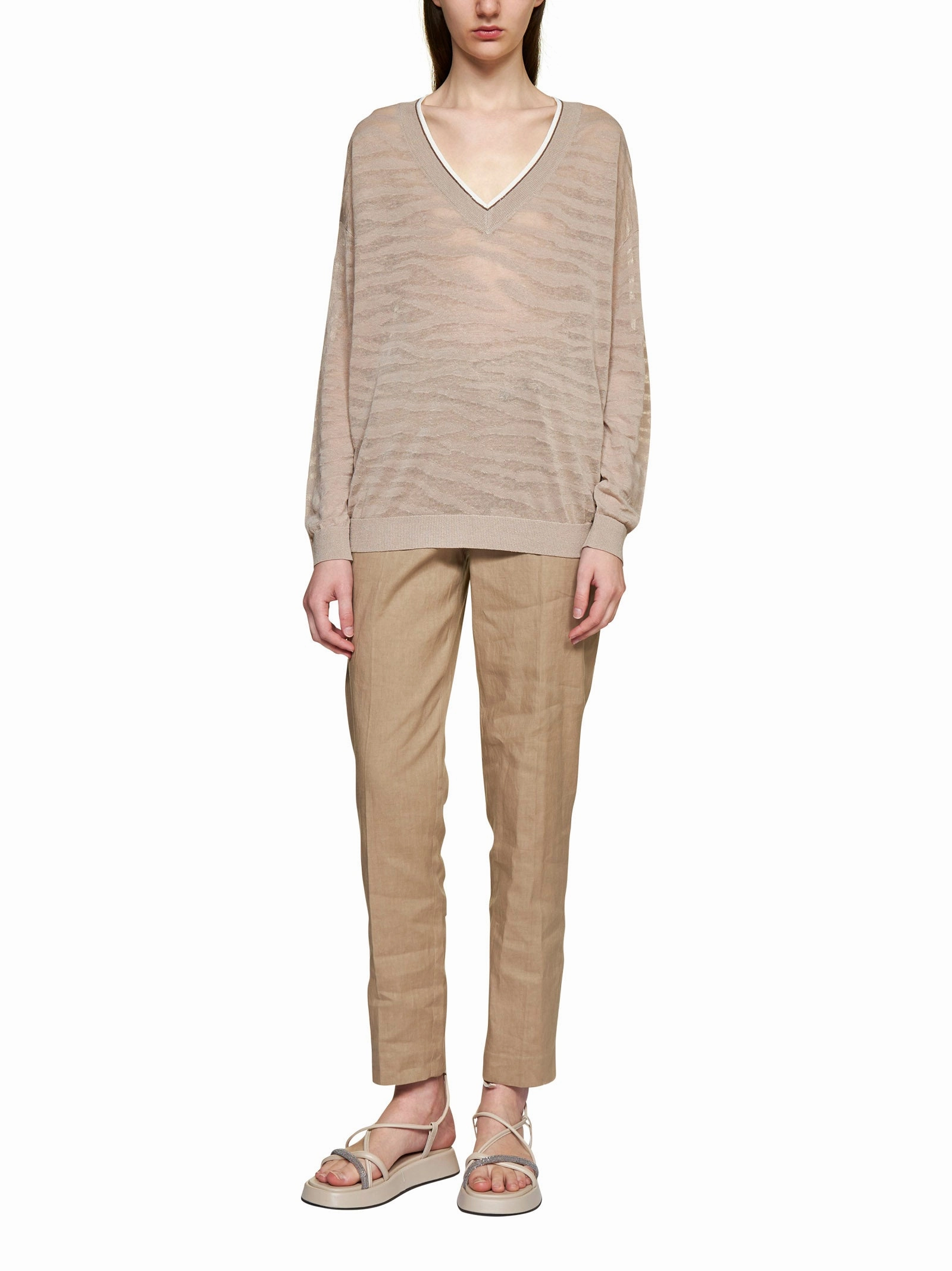 Brunello Cucinelli Striped Long Sleeved Jumper