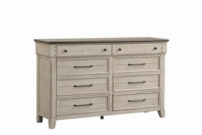 Bungalow 8 Drawer Dresser - Brown, Light Grey