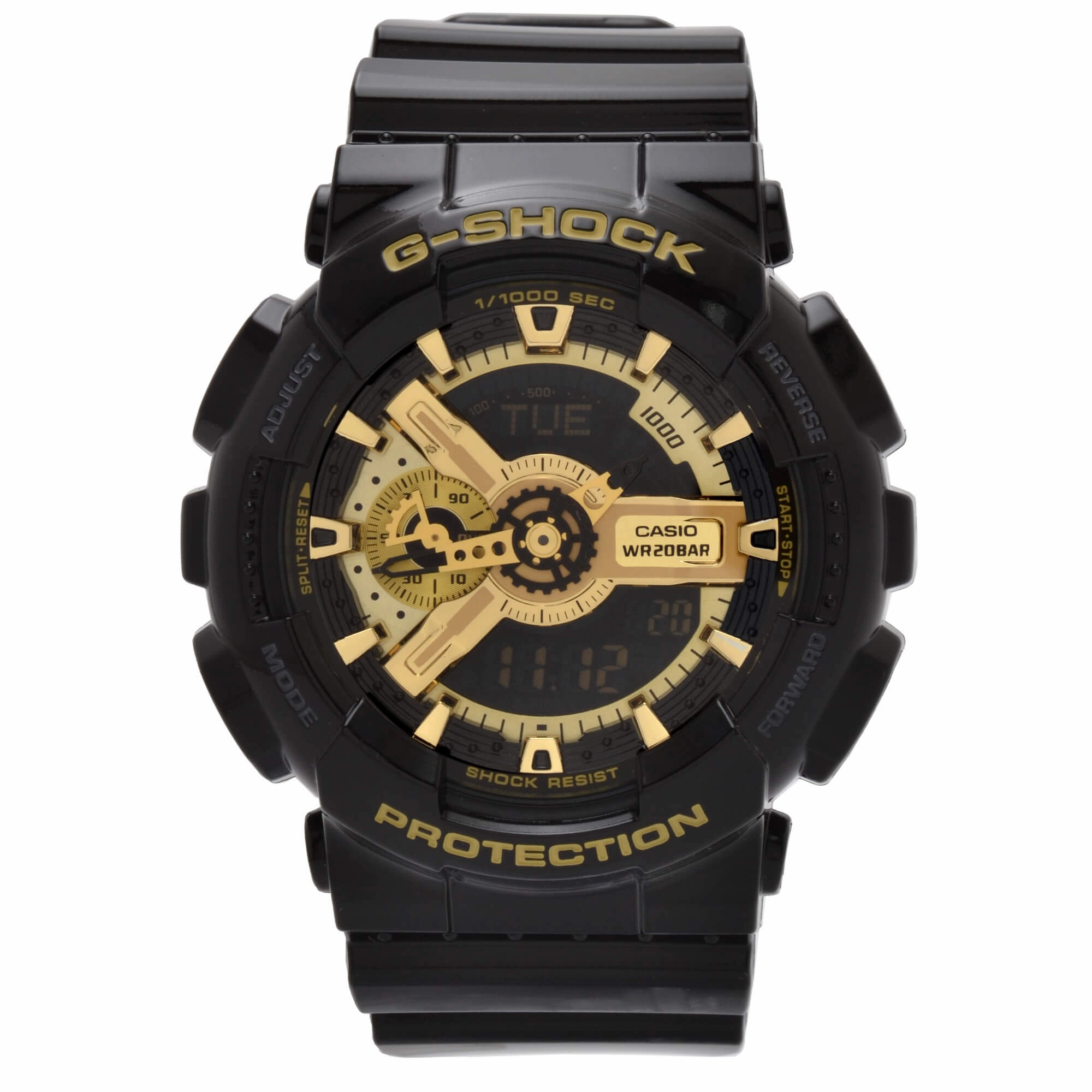 Casio Men's World Time Watch - G-Shock Dive Resin Strap Ana-Digital Dial | GA110GB-1A